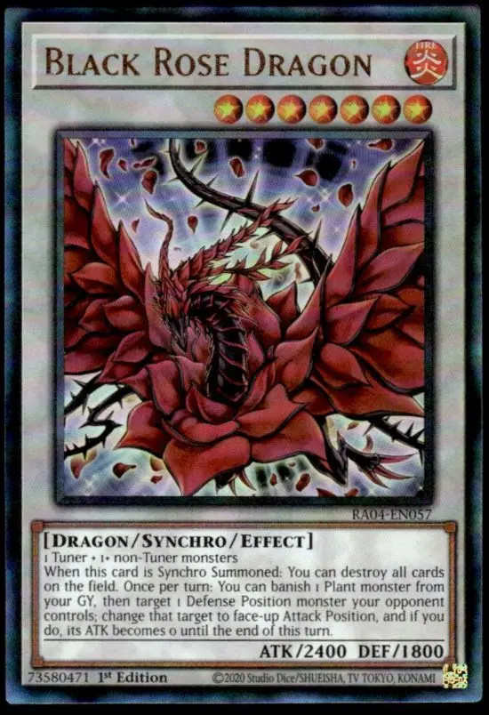Black Rose Dragon 1st Edition NM English YuGiOh PUR QCS Quarter Century Stampede
