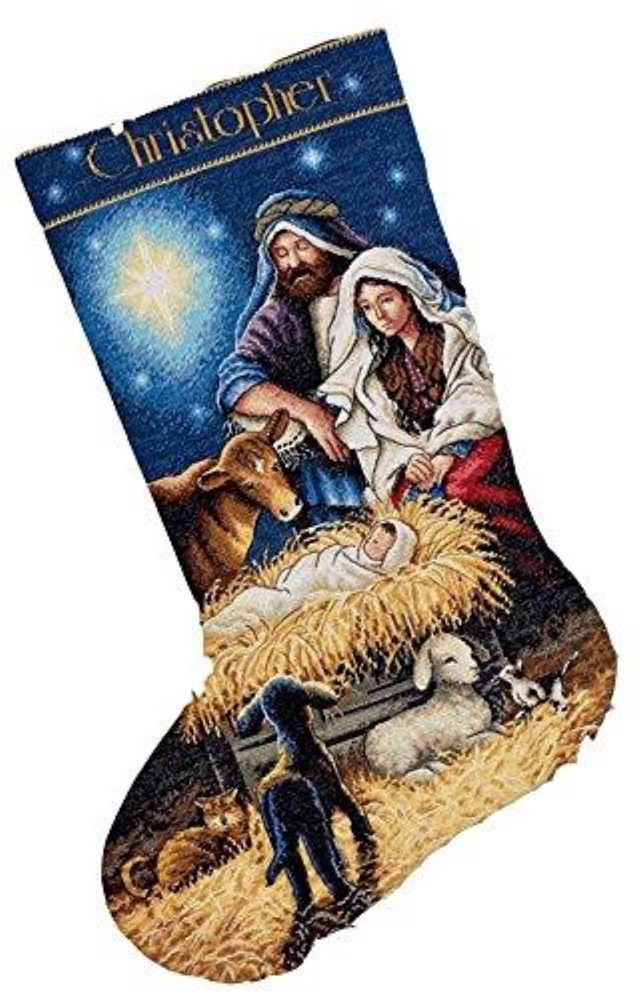 Personalized Gold Collection Holy Night Christmas Cross Stitch Kit
