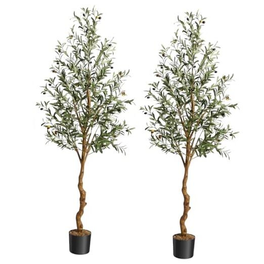 6FT Artificial Silk Olive Tree for Home or Office Decor