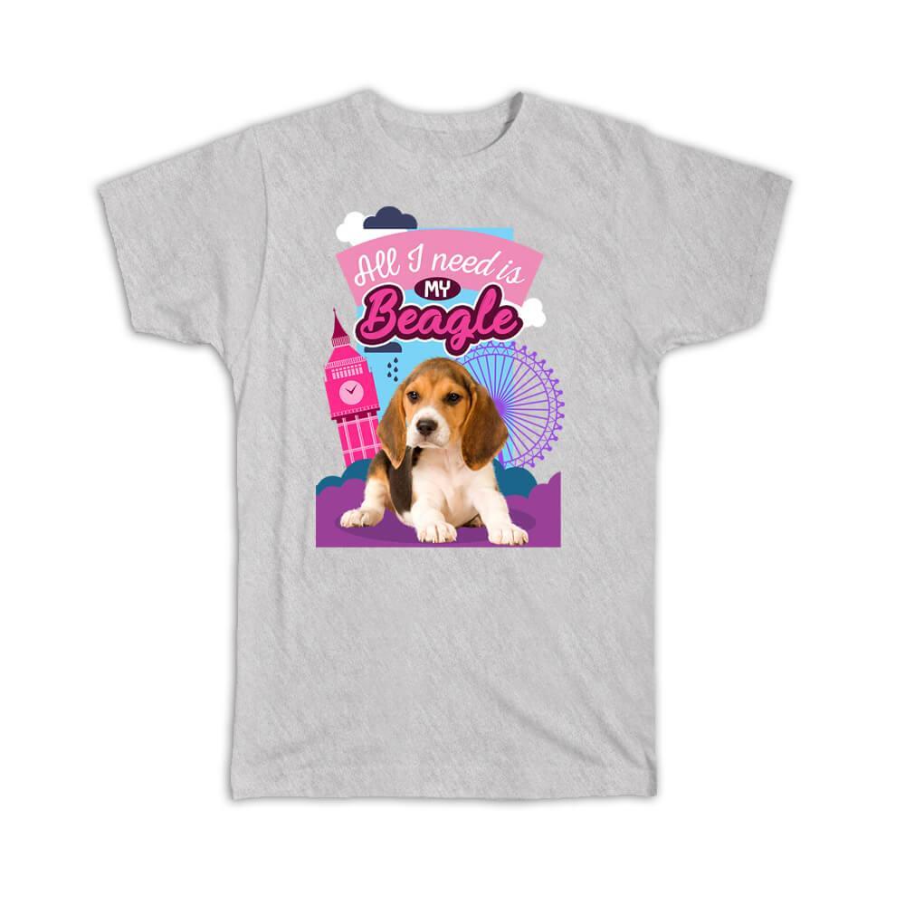 Gift T-Shirt : Beagle Puppy Pet Dog World Animal London Eye UK United Kingdom