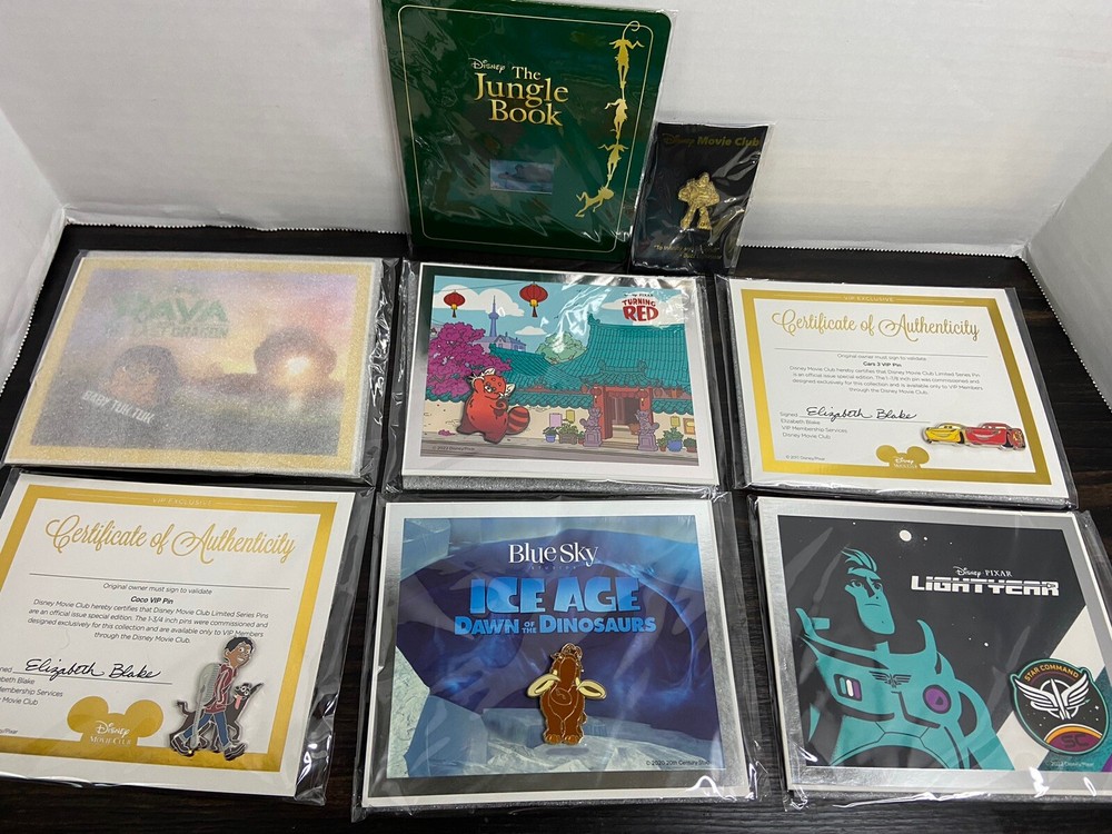 Authentic Disney Movie Club DMC / VIP Pins - Lot of 6 + Pendants RAYA, BUZZ +