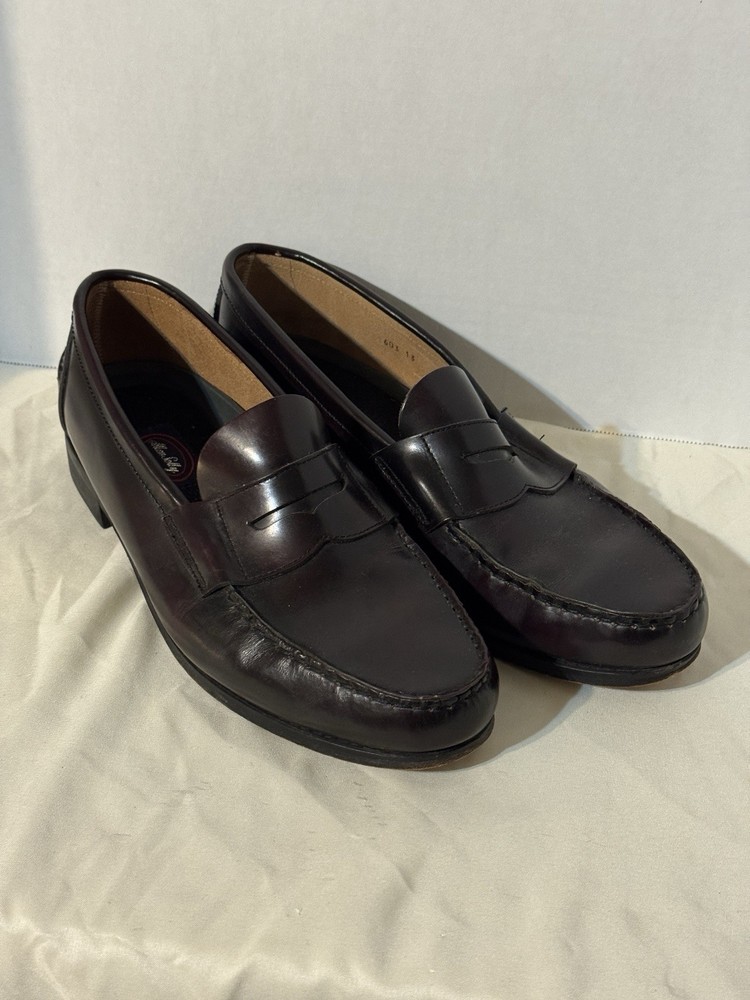 Allen Solly Penny Loafers 13D Men’s Dress Shoes Leather Burgundy Made in Spain
