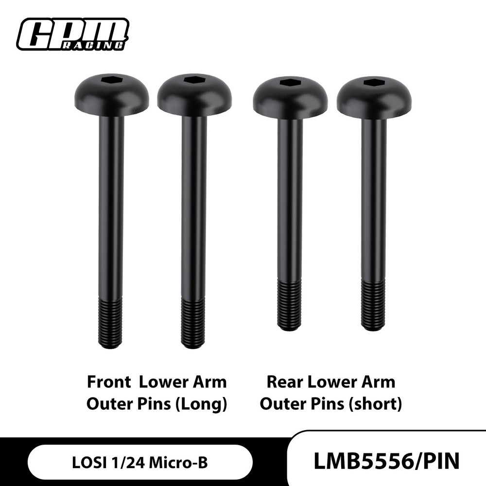 GPM Carbon Steel Front And Rear Lower Arm Outer Pins For LOSI 1/24 Micro-B