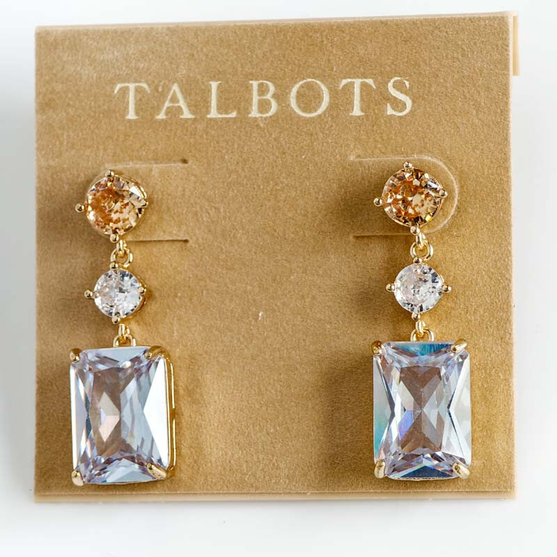 Talbots Crystal Drop Earrings Elegant Women's Party Jewelry Gift for Vacation