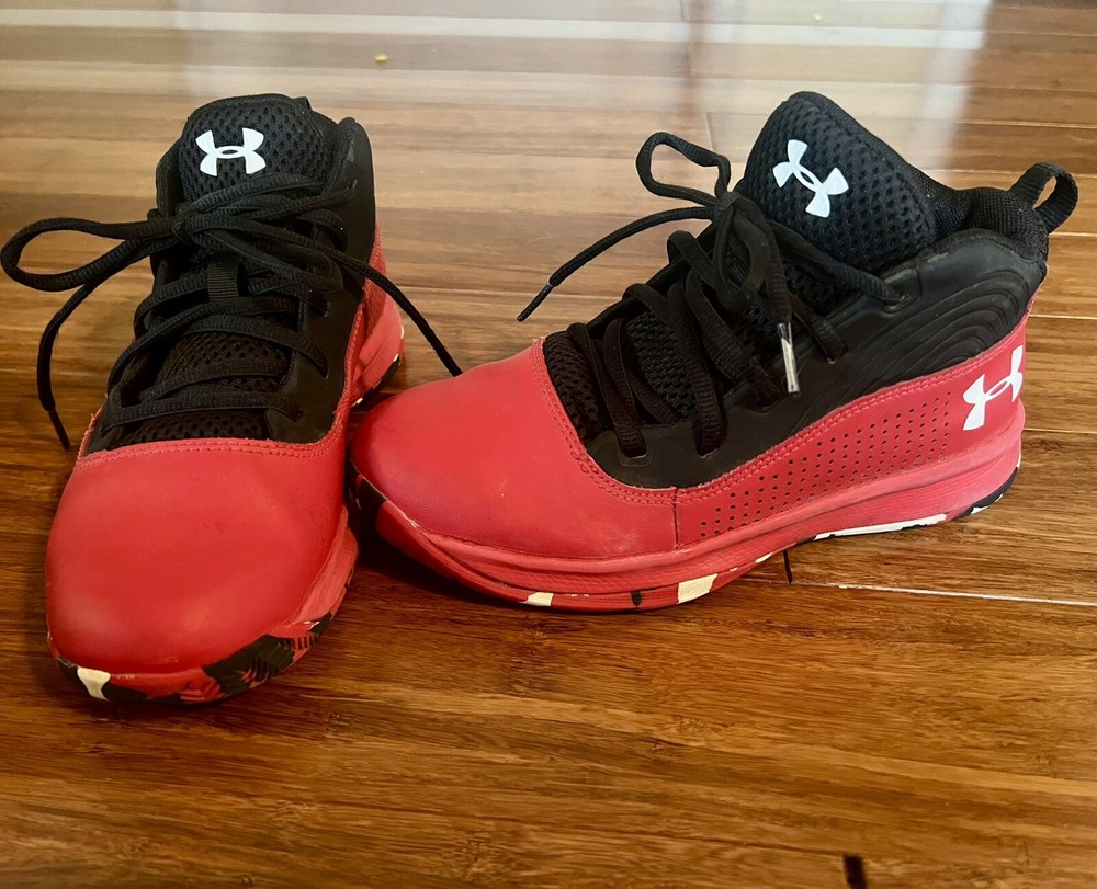 Under Armour Boys Jet 21 3024795-600 Red Basketball Shoes Sneakers Size 3Y