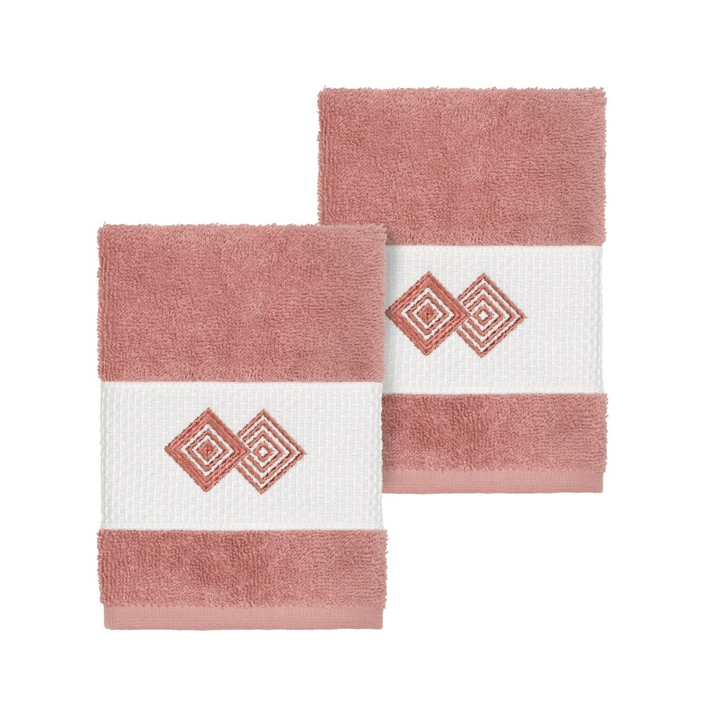Luxury Turkish Cotton Spa Towel with Diamond Rose Embroidery