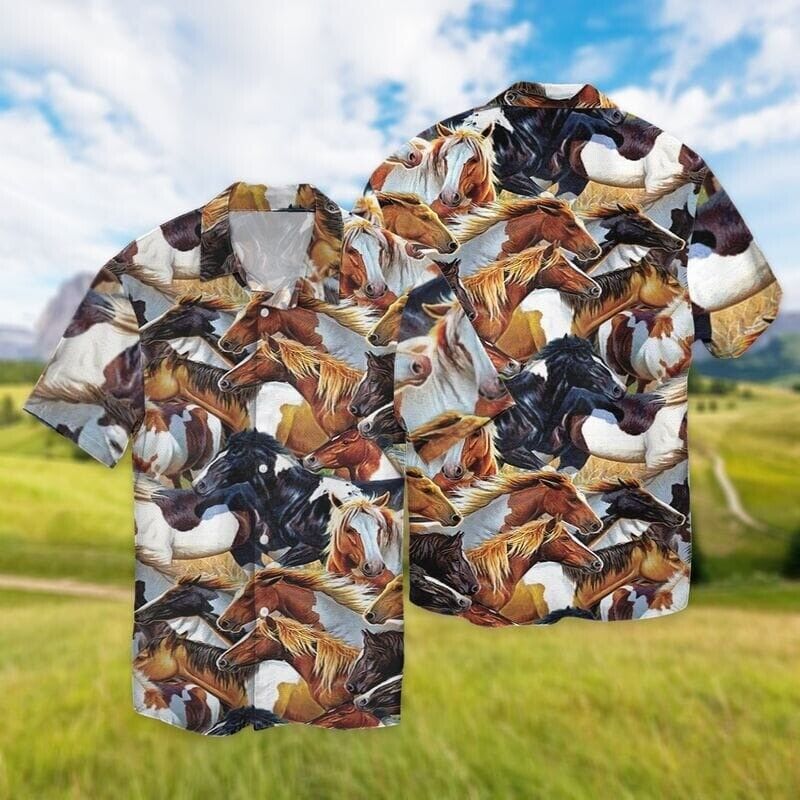 Horse Hawaiian Shirts 3D Full Printed Hawaii Aloha Beach Shirts With Horse Gift