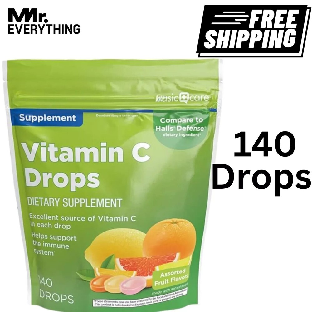 Vitamin C Supplement Drops, Lemon, Orange & Grapefruit, 140 count