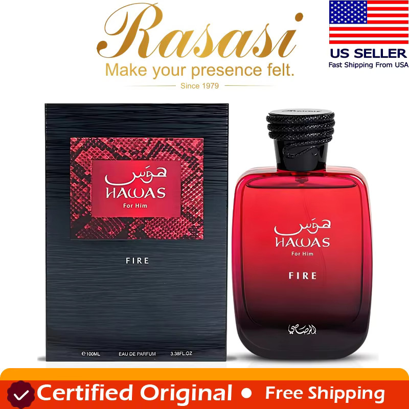 RASASI Hawas Fire Eau De Parfum Spray 100ML(3.4 Oz) - Bold Long Lasting Arabian