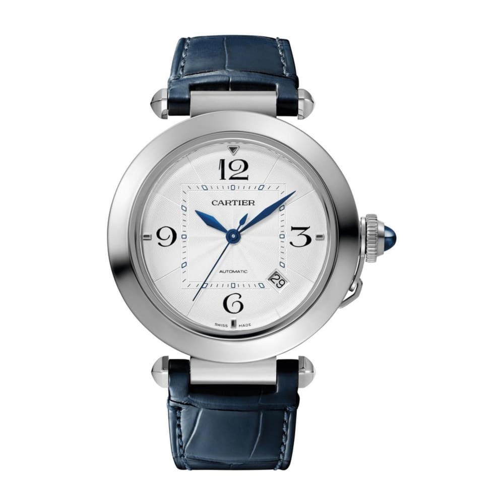 New Cartier Pasha Mens Stainless Steel Automatic 41 mm Silver Watch WSPA0010