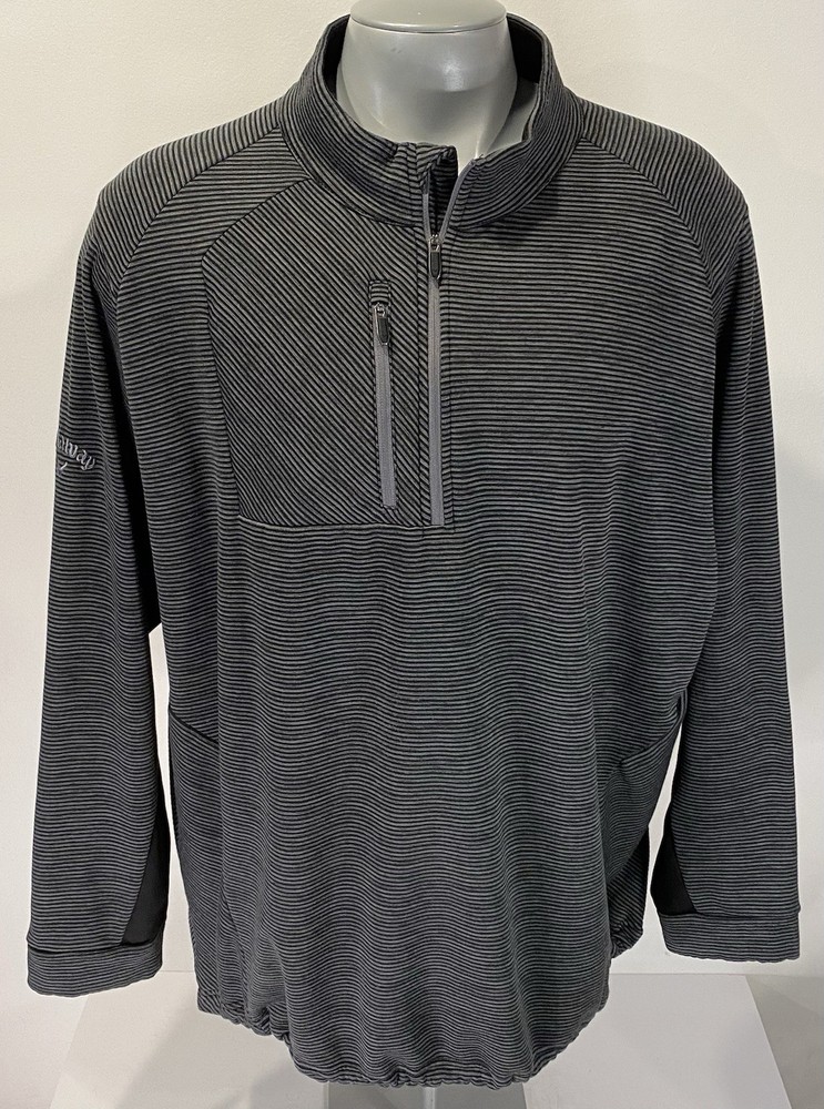 Callaway Weather Series 1/4 Zip Pullover XXL Fleece Sweater Jacket Gray Mens