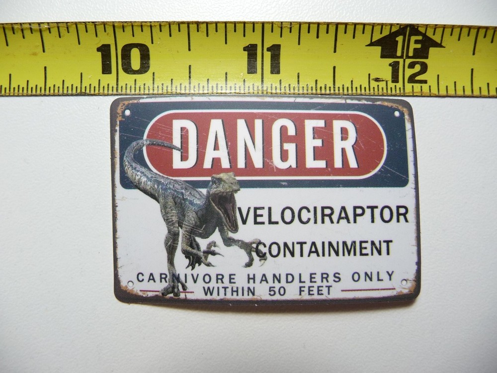 Distressed Velociraptor Dinosaur Sticker Decal for Wall or Door