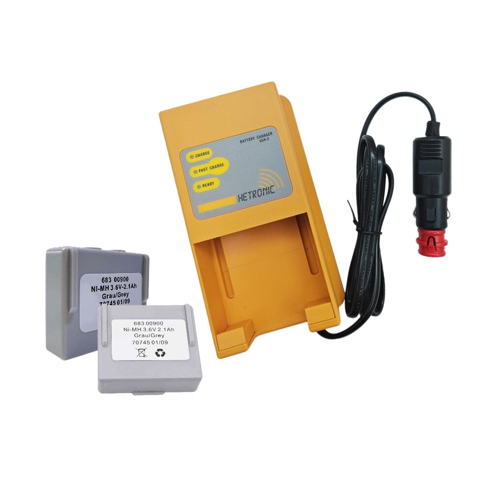 2x HETRONIC 68300900 Remote Battery with UCH-2 24V Car Charger Kit