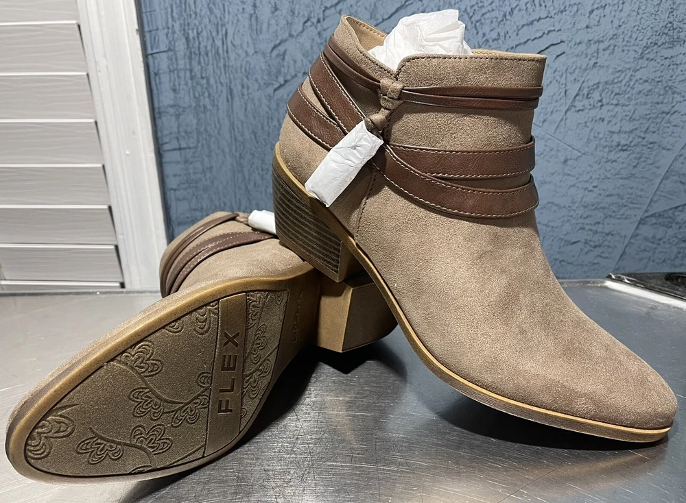 LifeStride Women's Shoes Paloma Fabric Closed Toe Ankle Mushroom Size 9.0 Zfw4