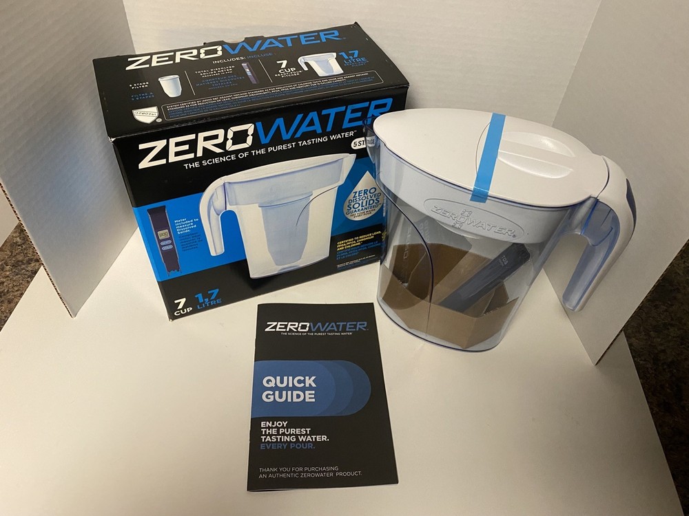 Zero Water Pitcher, 7 cup, Includes Water Meter, NEW, No Filter
