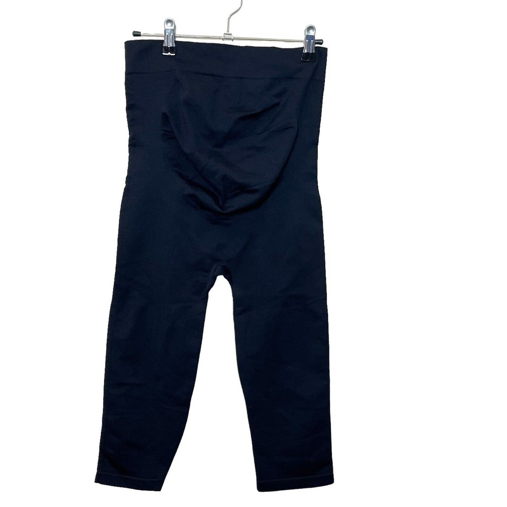 Blanqi Navy Maternity Crop Leggings with Belly Support Medium Women Stretch Fit