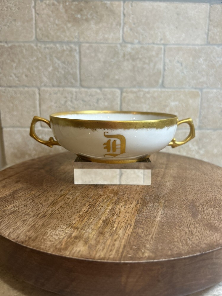 Antique Rosenthal Initial D Wide Bowl with Double Handles