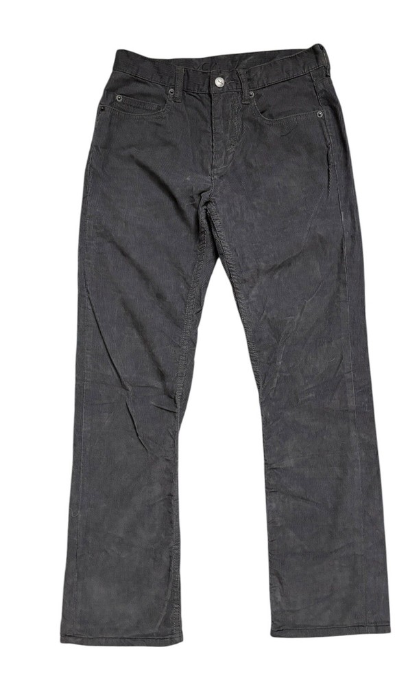 RVCA Pants Mens Size 28x30 Gray Thin Wale Corduroy 5-pockets Straight Slim Fit