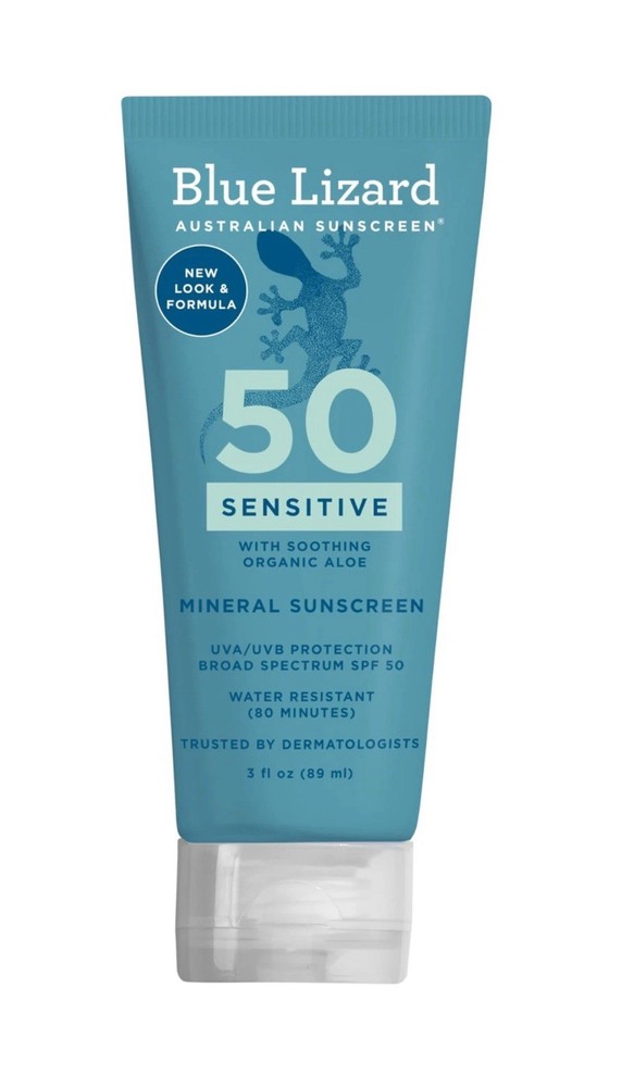 Blue Lizard SENSITIVE Mineral Sunscreen with Zinc Oxide, SPF 50+ 3 oz