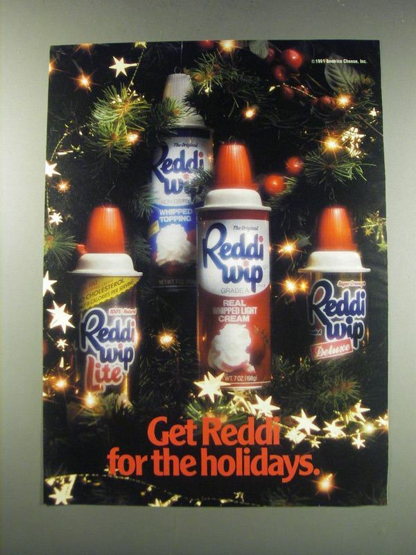 1991 Reddi Wip Whipped Cream Holiday Ad - Get Ready for Festive Treats