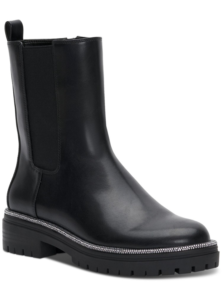 INC Womens Black Pull Tab Goring Brycin Round Toe Block Heel Booties 6 M