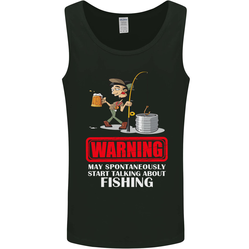 Start Talking About Fishing Funny Fisherman Mens Vest Tank Top