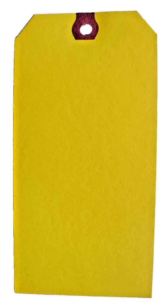 100 Unstrung Yellow Shipping Tags #8-13 Pt 6.25x3.125 Inch for Retail Inventory