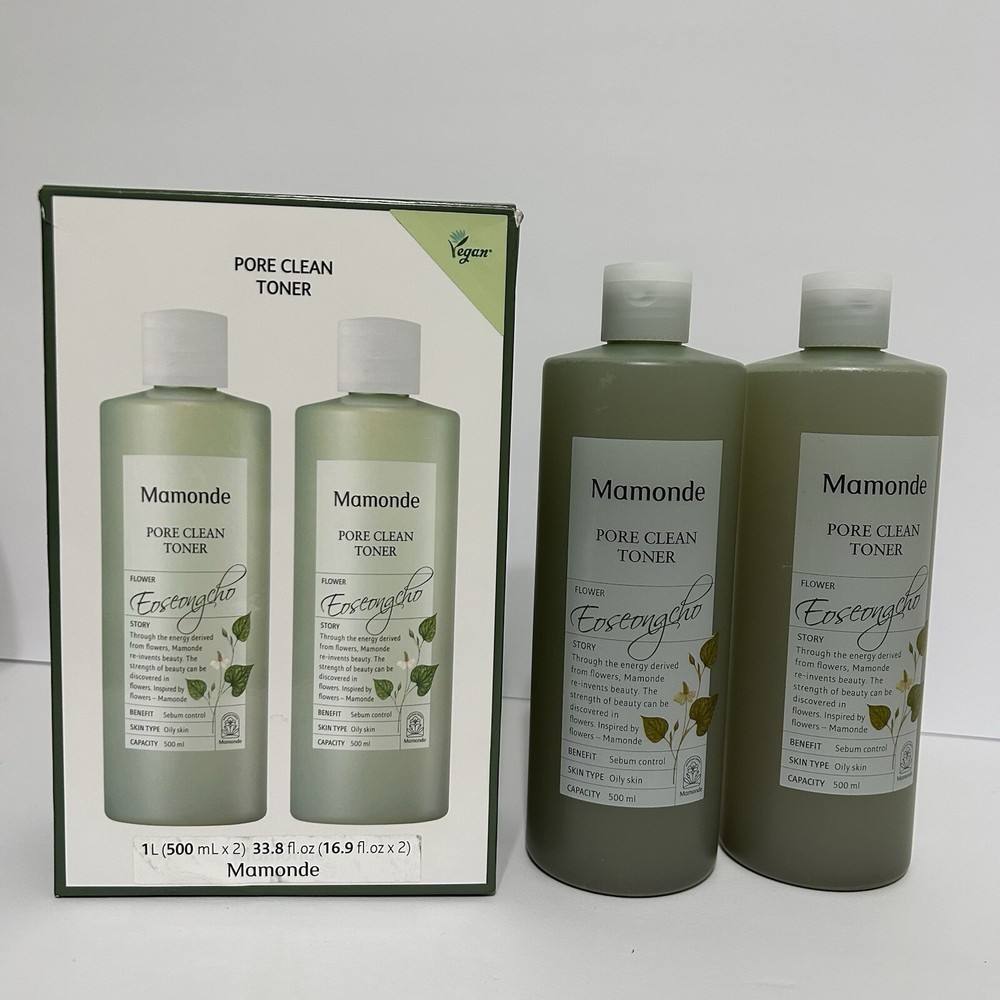 Mamonde Pore Clean Vegan Toner 16.9 fl oz / 500 ml each  Set Of 2 .
