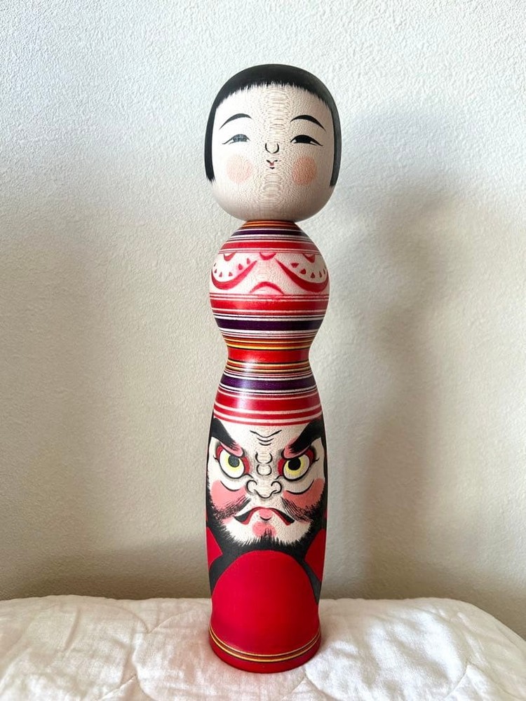 Junichi Sasamori Vintage Traditional Kokeshi Doll Used Distinctive Features