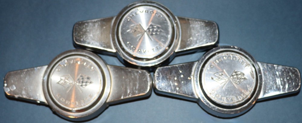 1956 1957 1958 1959 1960 1961 1962 Corvette hub cap spinners, set of 3 3725239