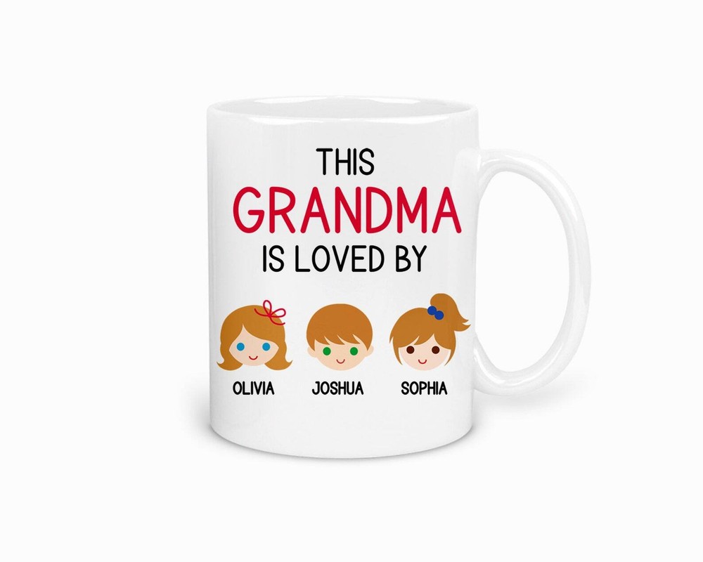 Personalized Grandma Coffee Mug - Loved by Grandma Mug Gift for Her