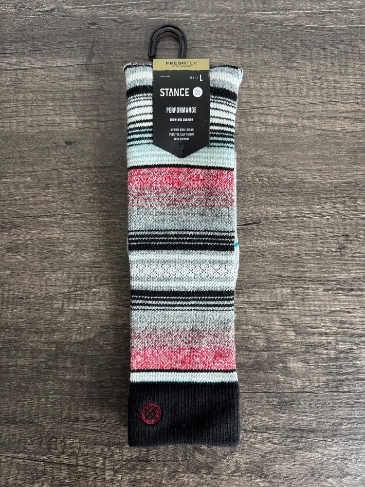 Stance Performance FreshTek Snow Mid Cushion Merino Wool Socks Men's LARGE 9-13