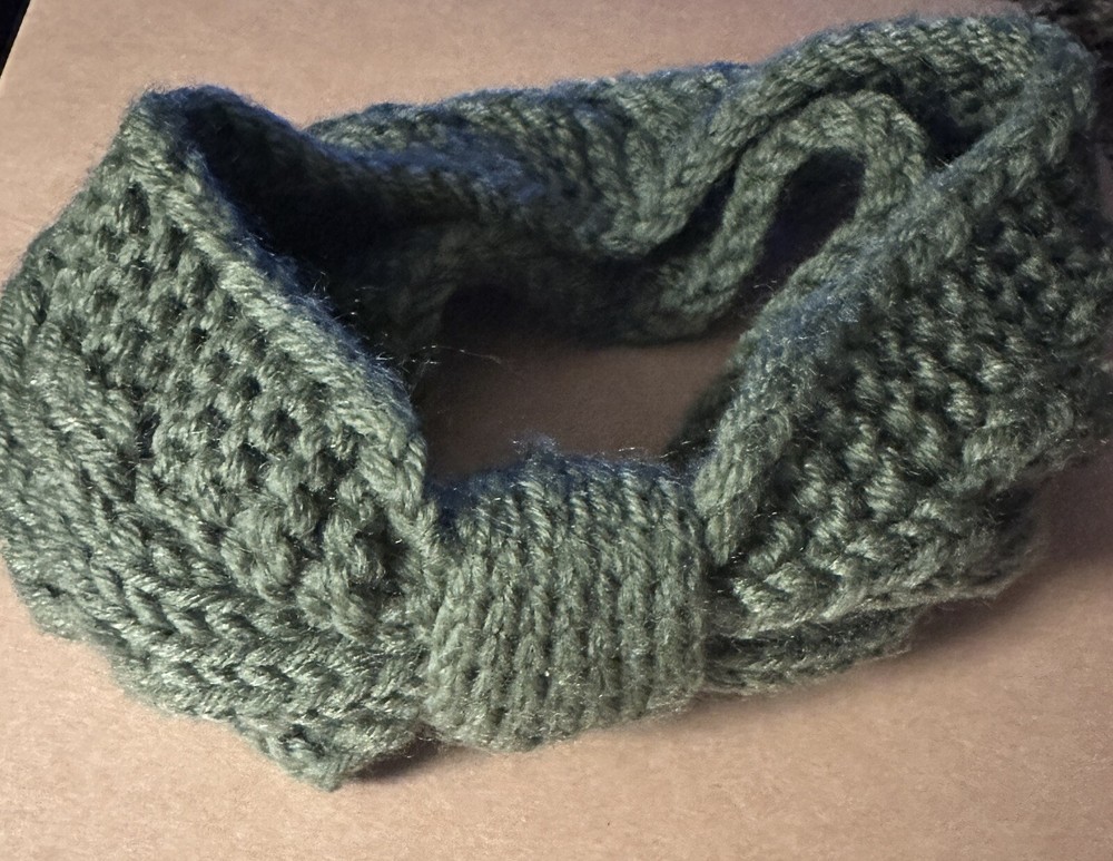 Wome's Crochet Ear Warmer Headband Soft Knit Turban Stretch Army Green