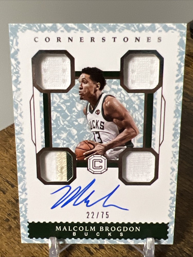 2017 Malcolm Brogdon Cornerstones #C-MBG Cornerstones /75 Patch Auto Bucks
