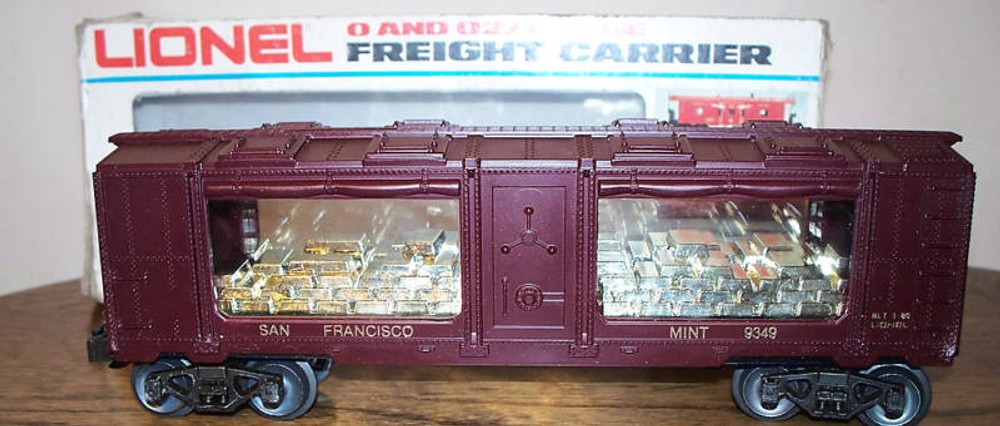 LIONEL SAN FRANCISCO MINT CAR / GOLD BULLION #6-9349 - MINT COND Box shows wear.