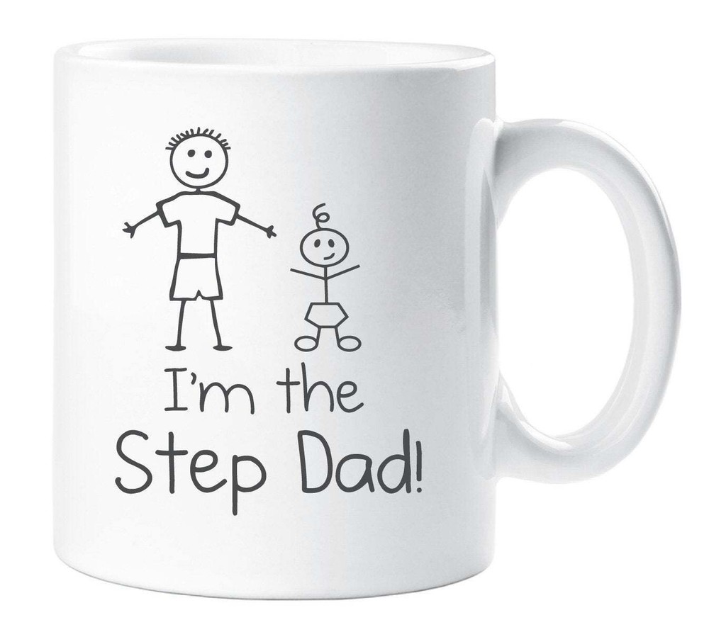 Step Dad I'm The Step Dad Mug Family Gift Cup Stick People Ceramic New Dad Baby