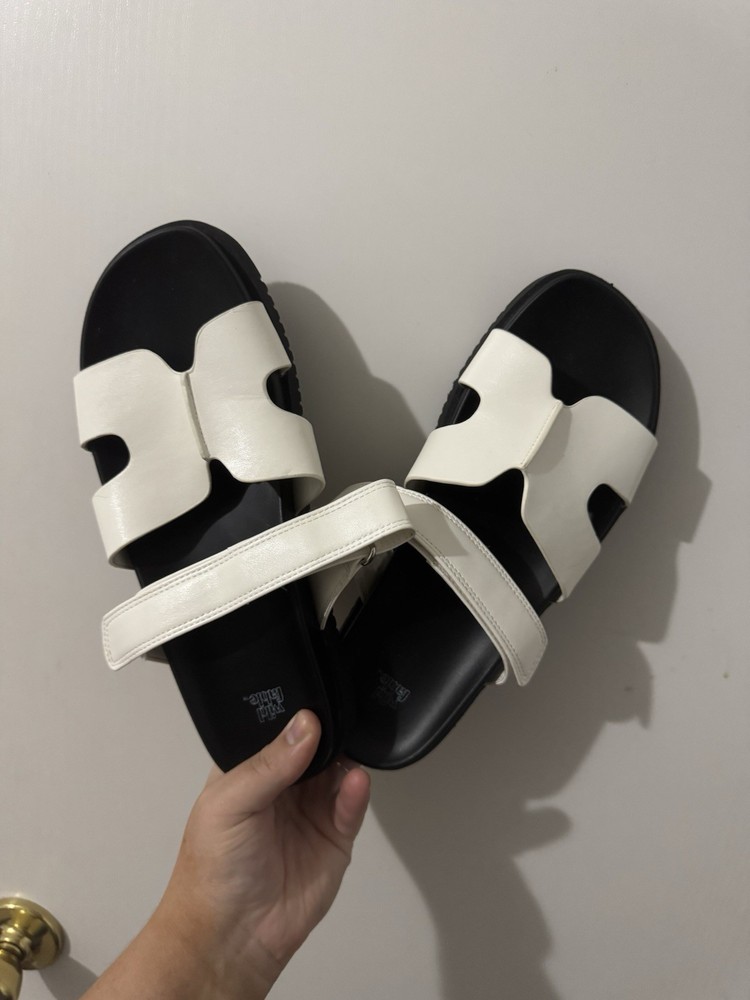 Wild Fable Women's White Hayley Contoured Footbed Slide Sandals Size 10 New