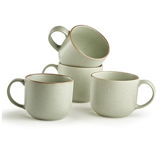 Maison Neuve Riverside Collection 4-Piece Mug Set - Hand Crafted Sage Green