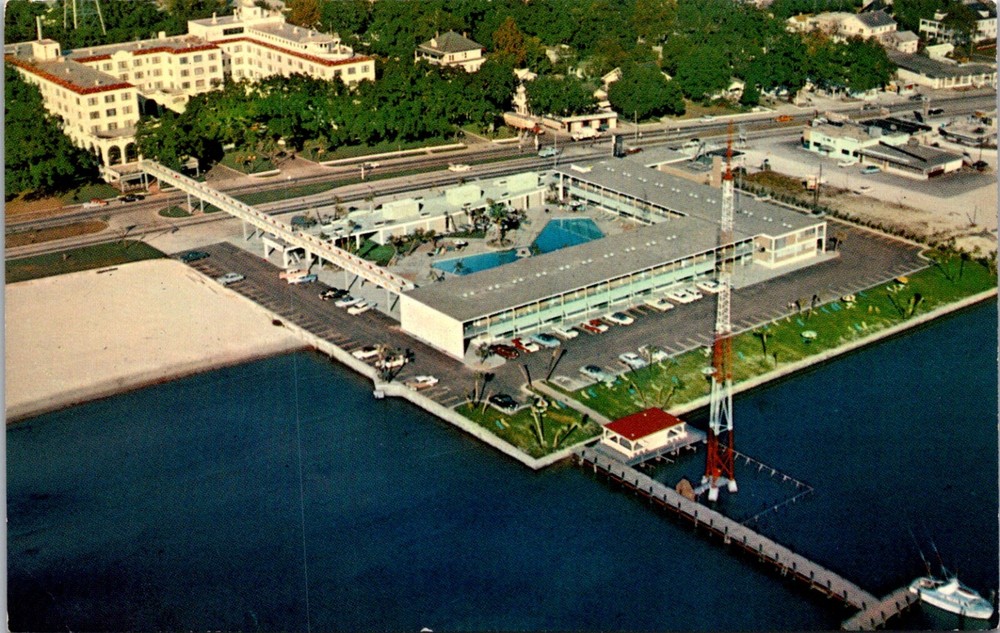 Biloxi Mississippi  Aerial View Buena Vista Beach Motel & Hotel Postcard   23606