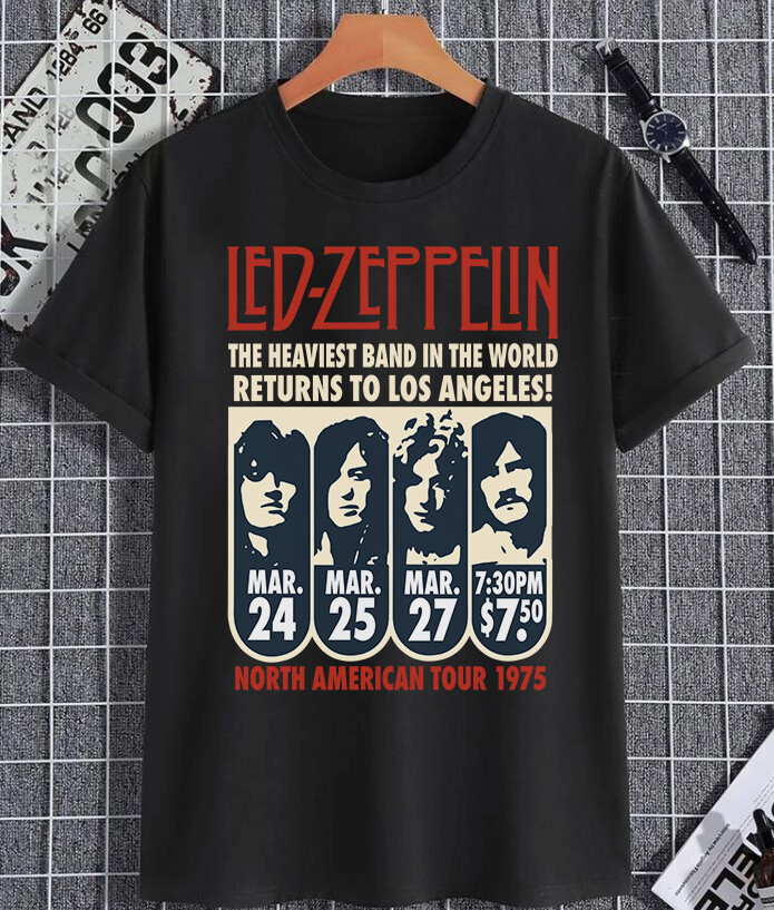 Led Zeppelin t-shirt- Led Zeppelin classic shirt- Led Zeppelin 1975 tour