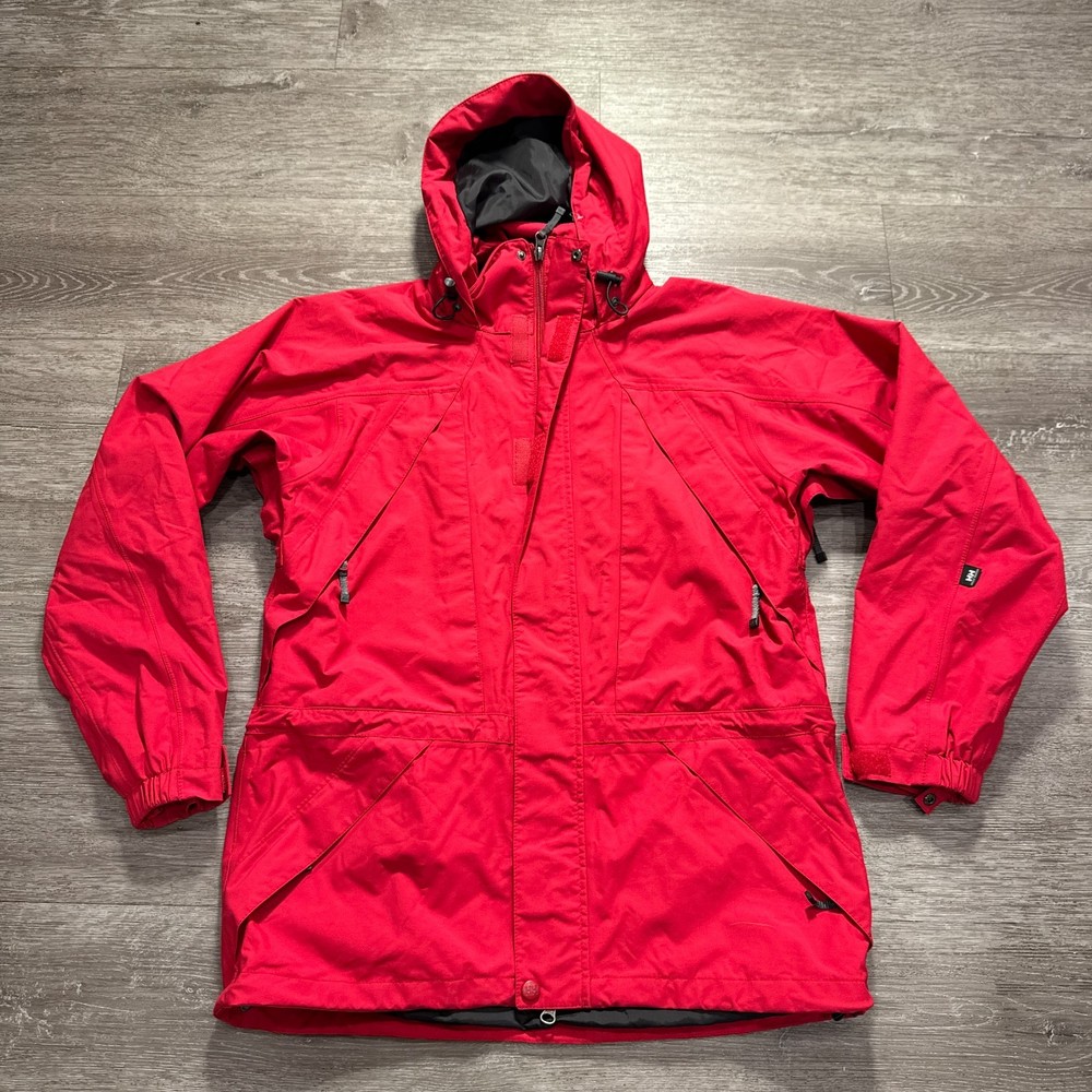 Helly Hansen Jacket Mens Extra Small Red Rain Coat Outdoor Windbreaker Tech