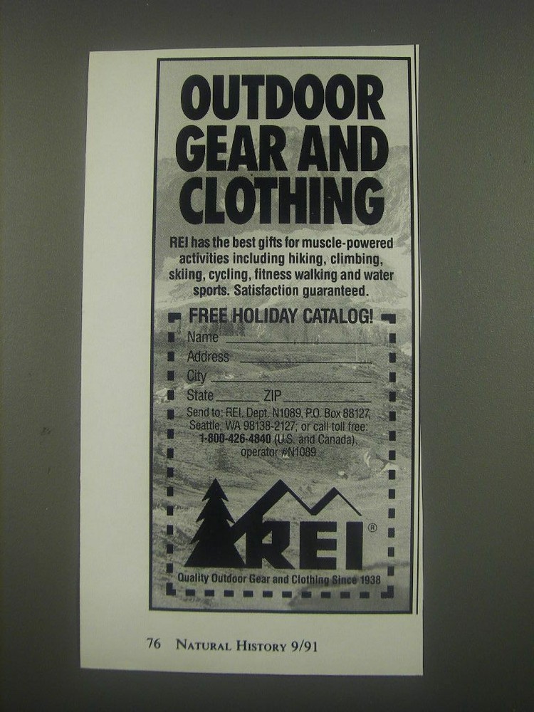 1991 REI Outdoor Gear and Clothing Ad