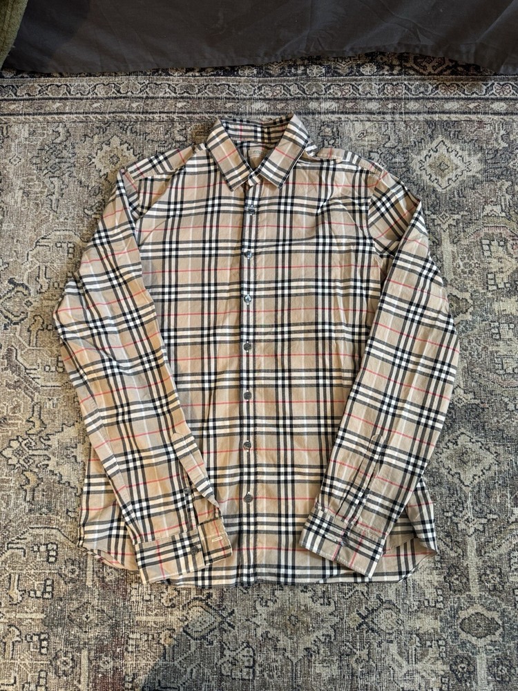 Men’s Burberry Brit Shirt Medium 38 Button Down Nova Check Authentic
