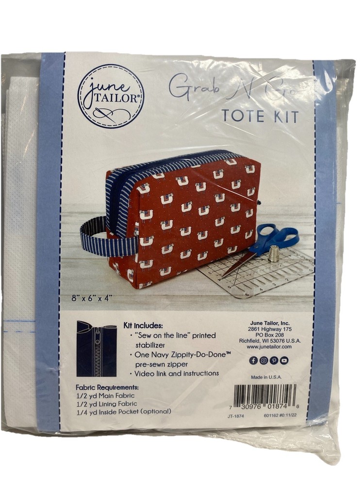 June Tailor Portable Grab N Go Tote Sewing Kit New Crafting Essential