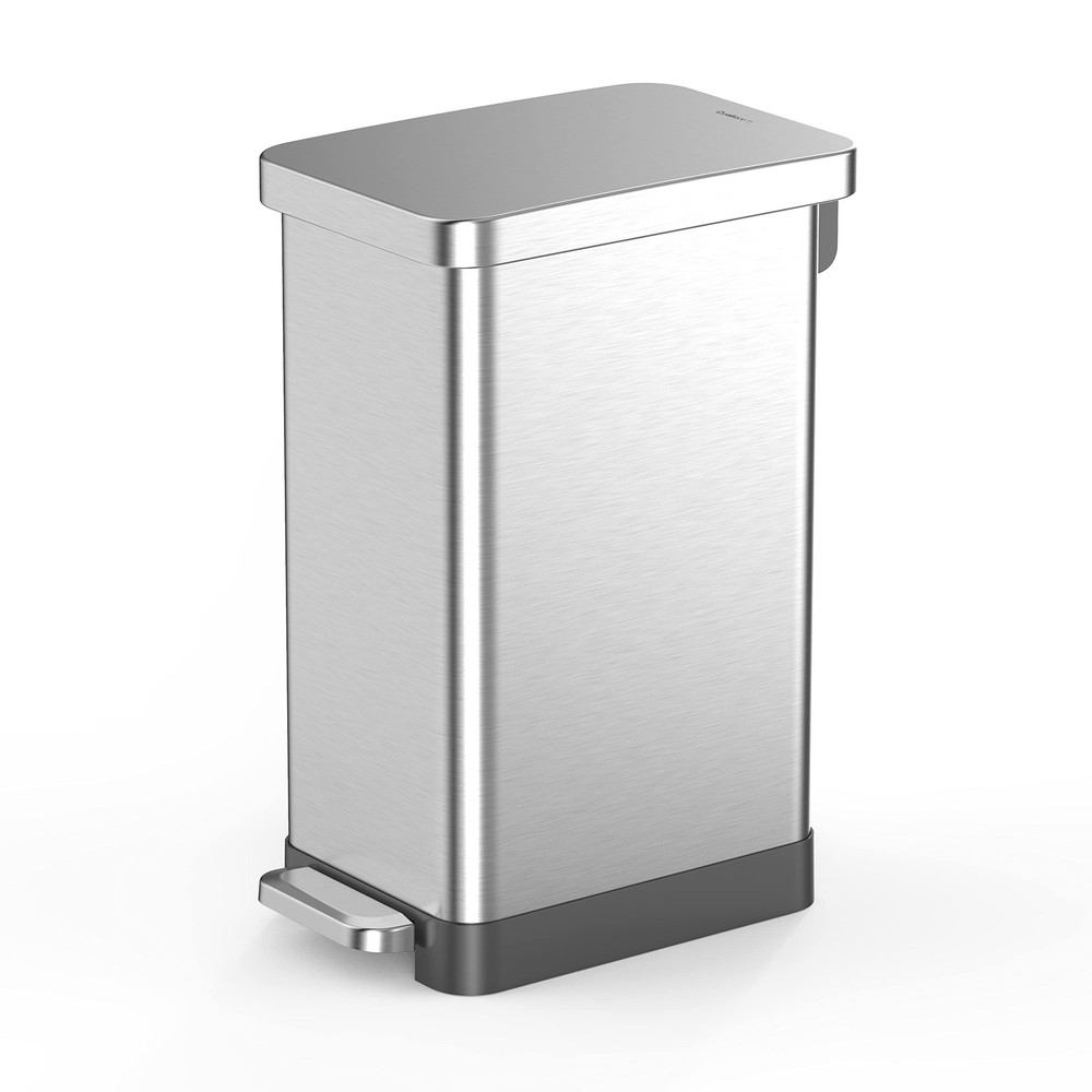 50L Heavy Duty Stainless Steel Step Trash Can for Kitchen Commercial Use