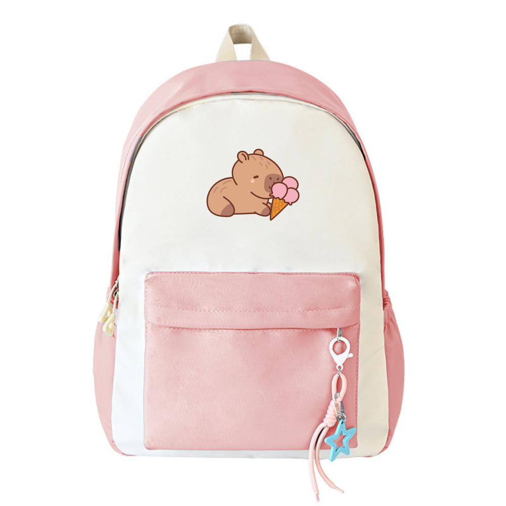 Back to School Capybara Backpack Students Book Bag Custom Cute Backpack for Kids-image