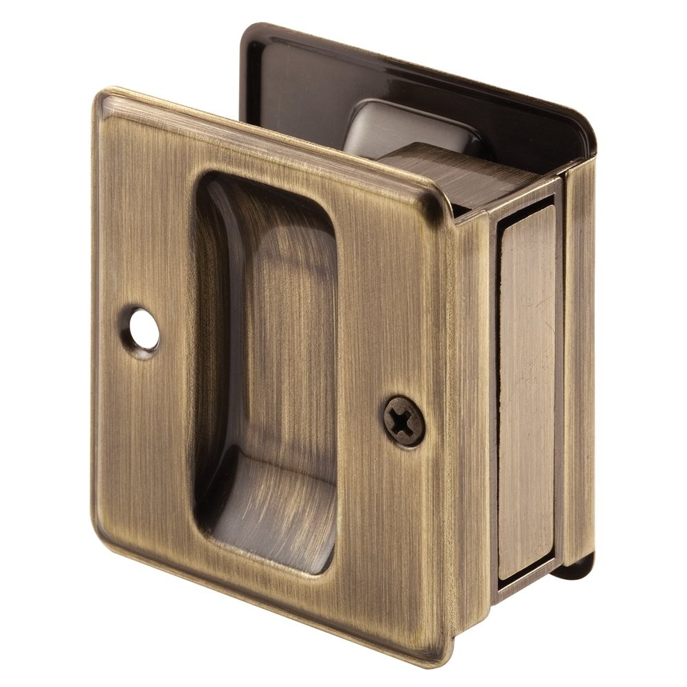-Line N 7080 Solid Brass, Antique Brass Finish, Pocket Door Combination Pull ...