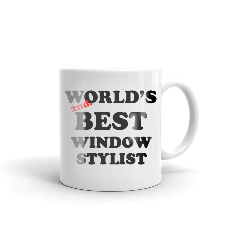 World's 2nd Best Window Stylist Coffee Tea Ceramic Mug Office Work Cup Gift