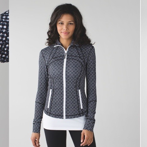 Lululemon Define JacketMillie Mesh White Black Size 4