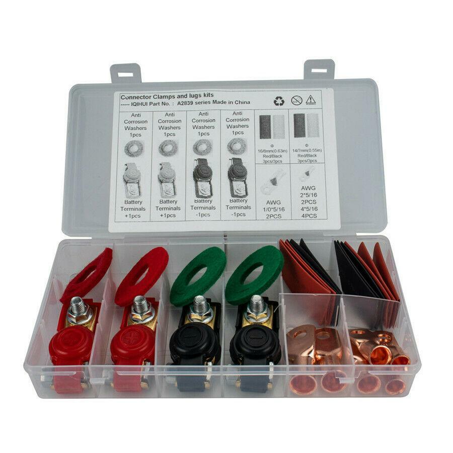 Car Battery Terminal Connector Post Positive Negative Wire Clamp Clip 1 Set